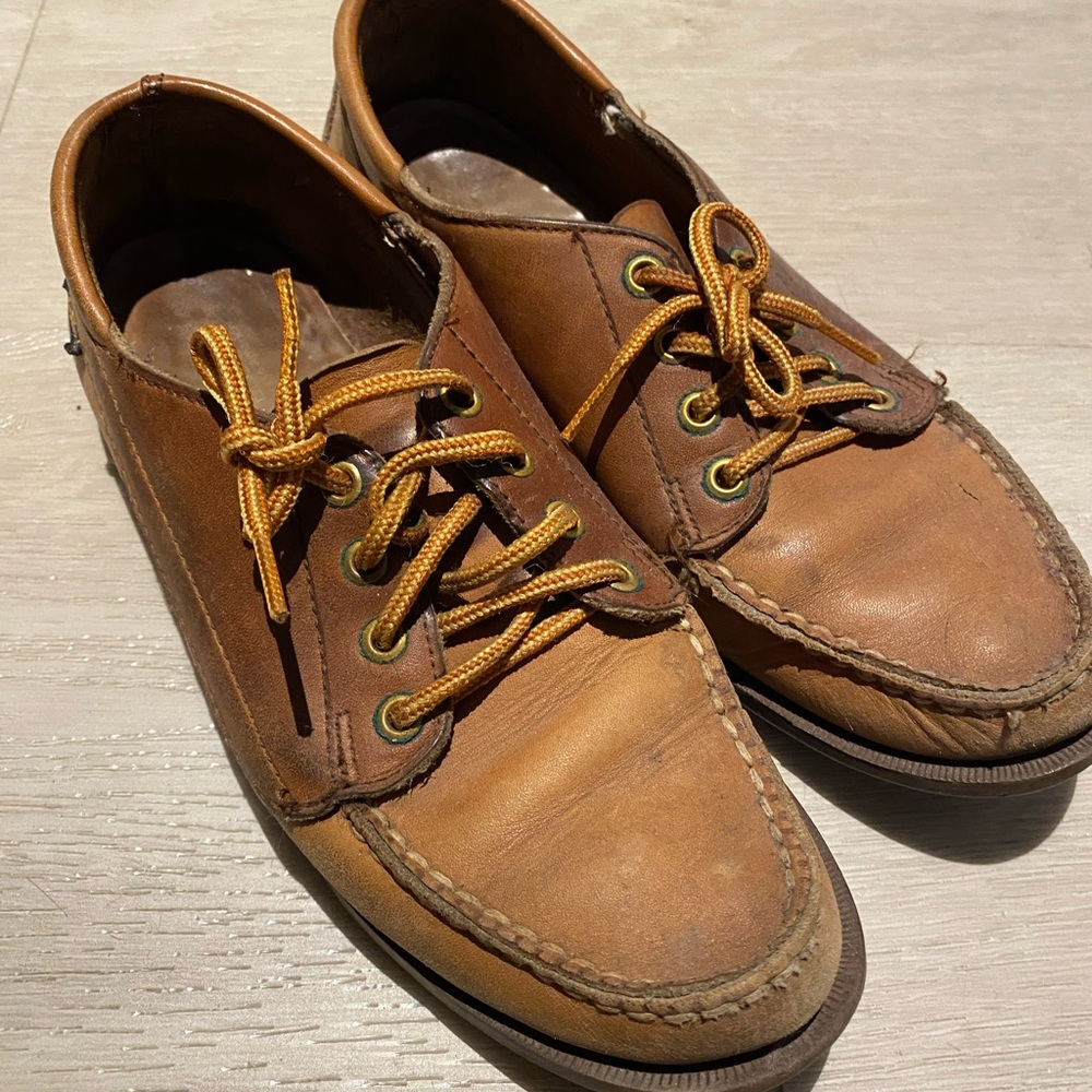 Vintage 1970s Dex Brown Leather Boat Shoes